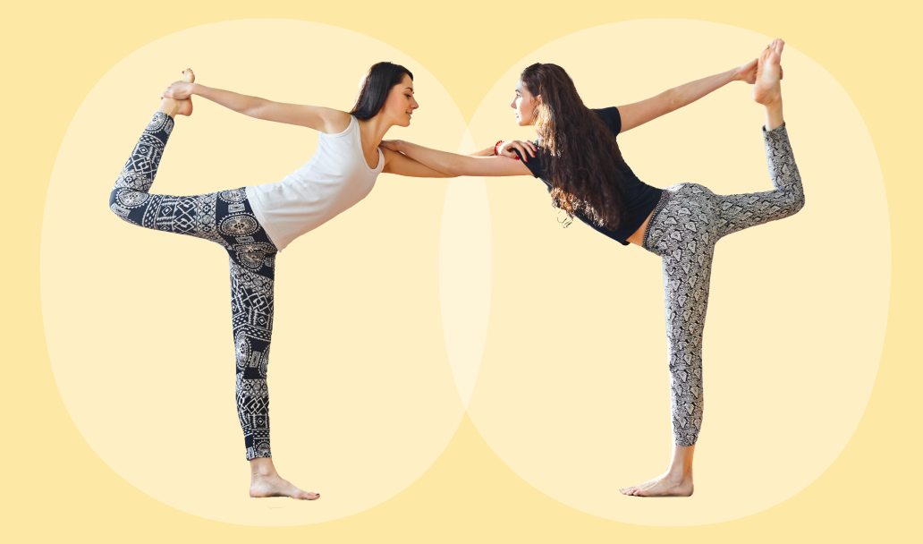 Two Fit Gymnasts Practicing A Complex Yoga Pose. Stock Photo, Picture and  Royalty Free Image. Image 3007658.